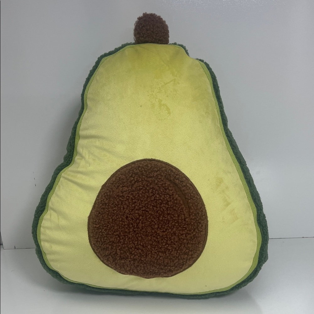 Squishmallows Yellow and Brown Avocado Pillow